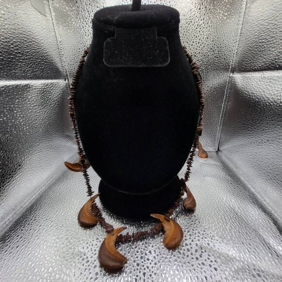 Artisan Made Strung Seedpod Long Necklace - Picture 3 of 5